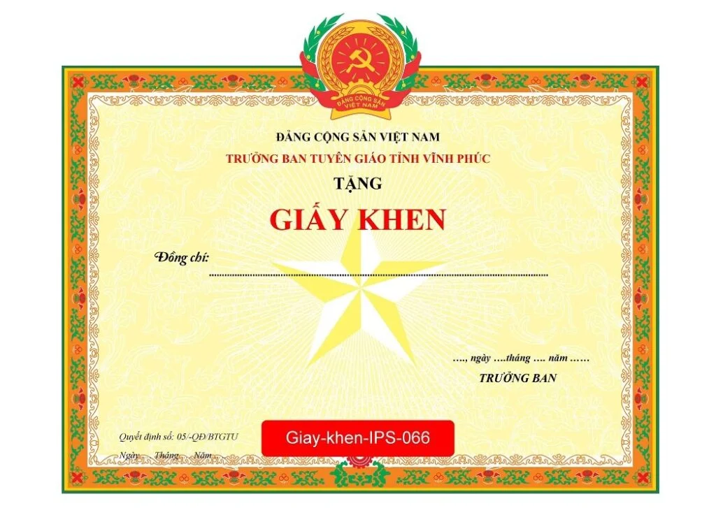Giay khen IPS 066